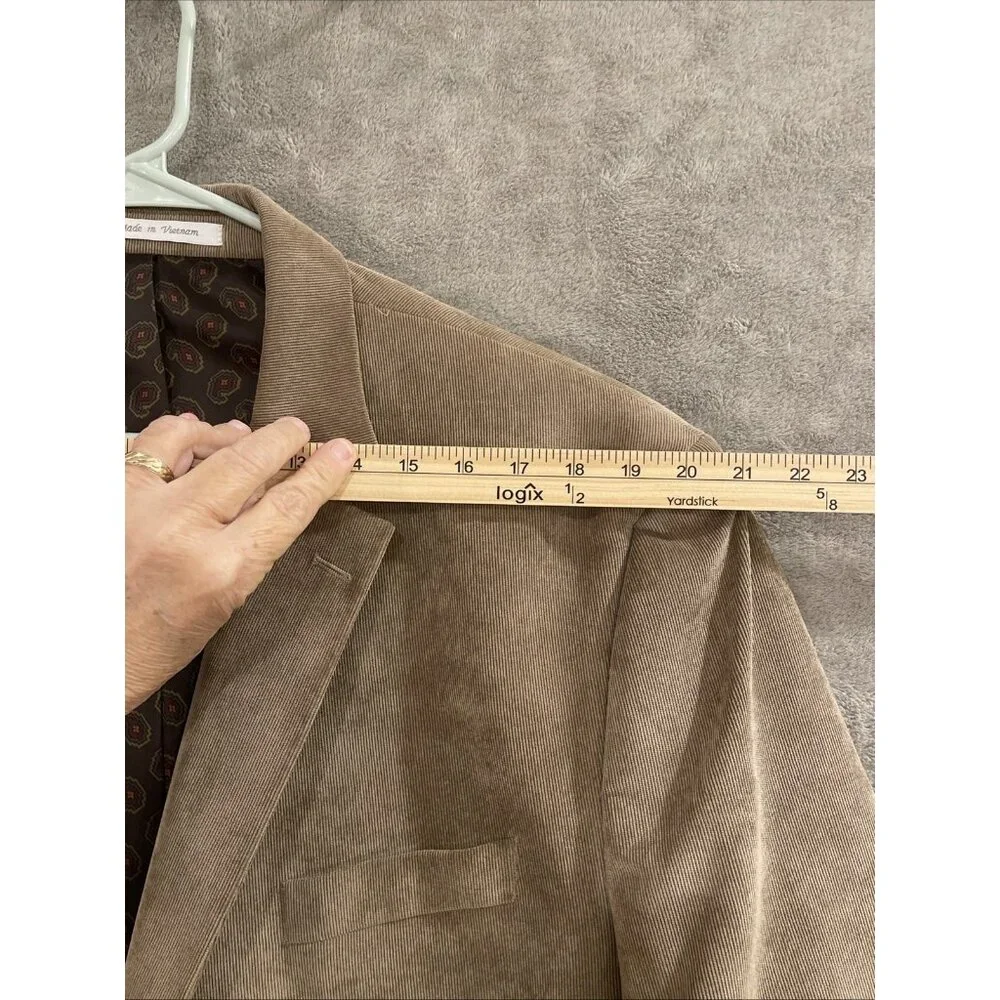 Chaps Men's 48L Tan Camel Corduroy‎ 2 Button Blazer Jacket Sports Coat Wedding